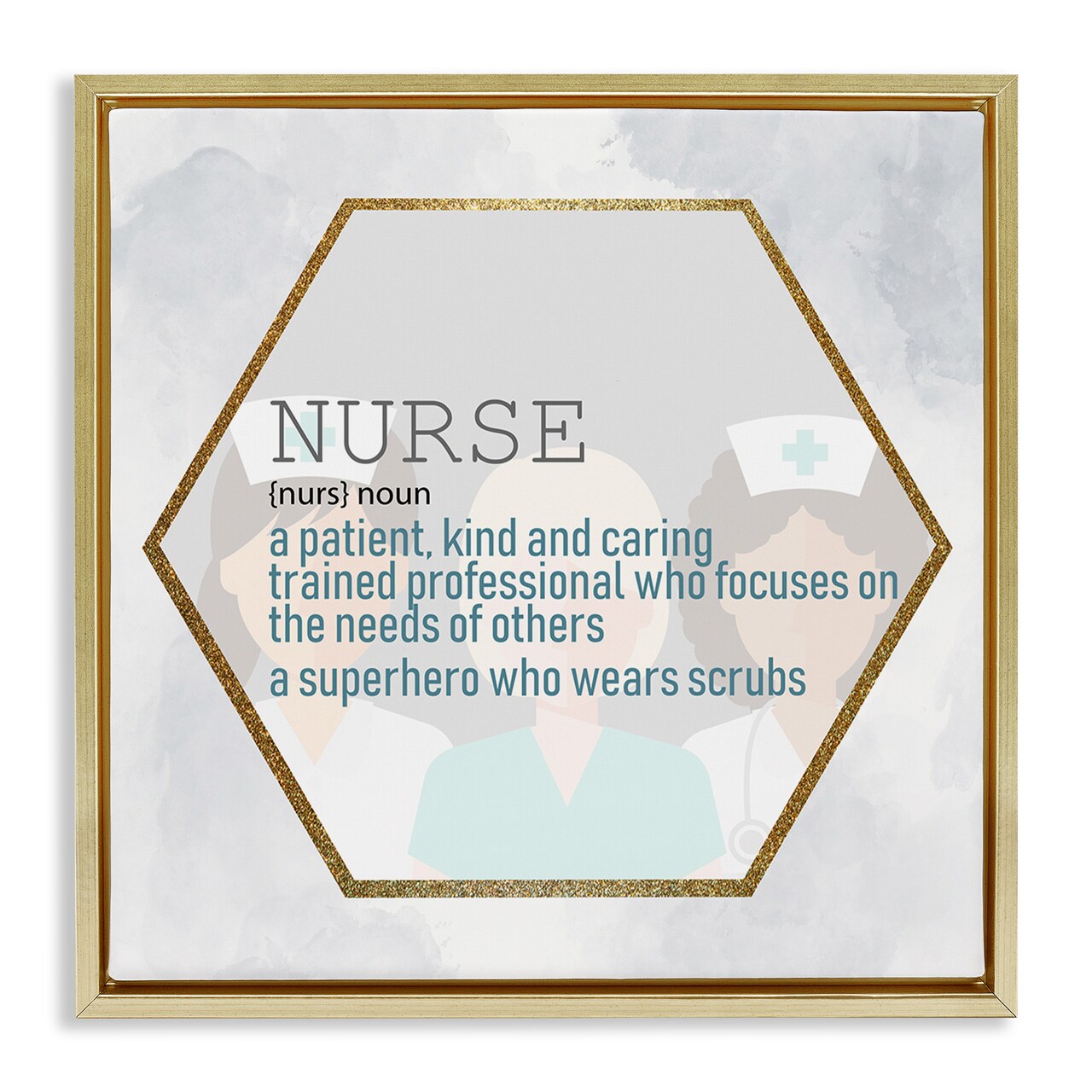 Stupell Industries Nurse Professional Definition Framed Floater Canvas Wall Art